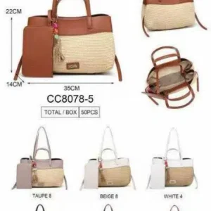 Bolso de Hombro Sintético Bicolor Coveri Collection con Monedero a Juego para Mujer