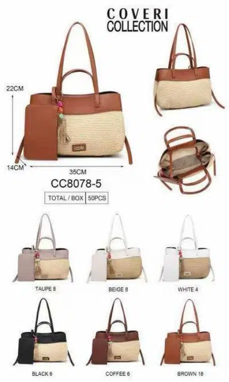 Bolso de Hombro Sintético Bicolor Coveri Collection con Monedero a Juego para Mujer - Imagen 2
