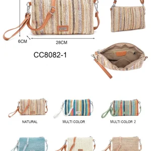 Bolso Bandolera Sintético Coveri Collection con Diseño Rayas y Estilo Ganchillo para Mujer