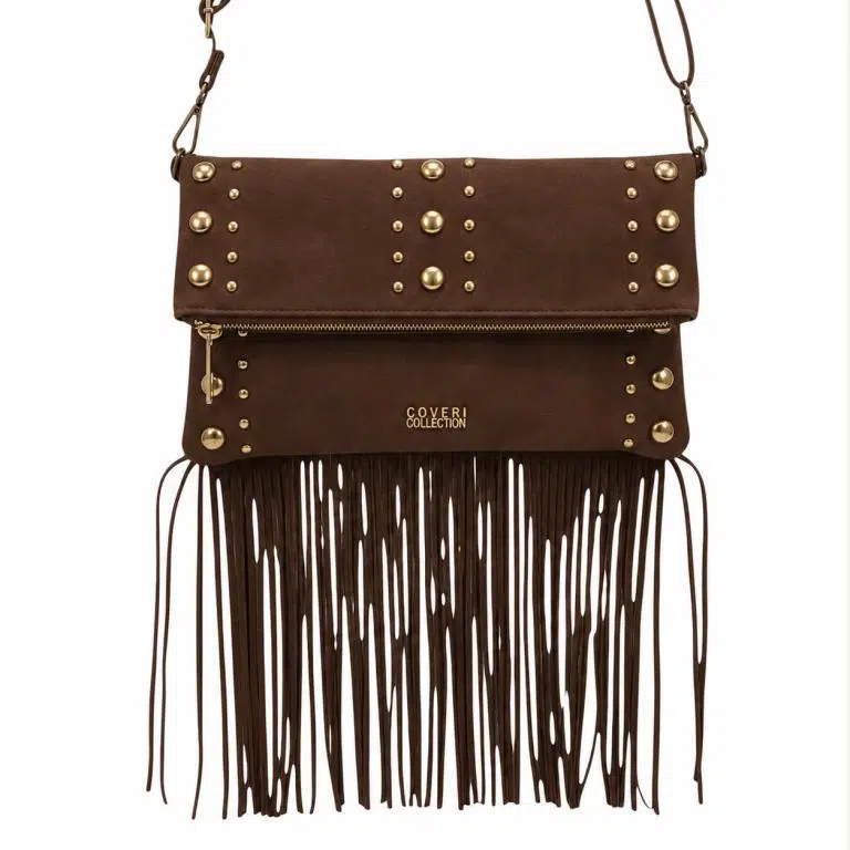 Bolso Bandolera Sintético Coveri Collection con Flecos, Piedras Frontales y Bolsillo Trasero Mujer - Imagen 7