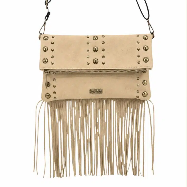 Bolso Bandolera Sintético Coveri Collection con Flecos, Piedras Frontales y Bolsillo Trasero Mujer - Imagen 8