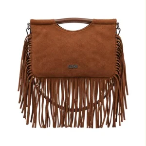 Bolso de Mano Sintético Estilo Serraje Coveri Collection con Flecos Decorativos para Mujer
