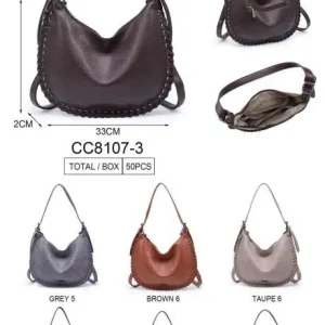 Bolso de Hombro Sintético Hobo Coveri Collection con Costuras Decorativas para Mujer