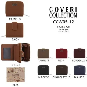 Monedero Sintético y Compacto Coveri Collection Mujer con Mini Solapa y Cremallera