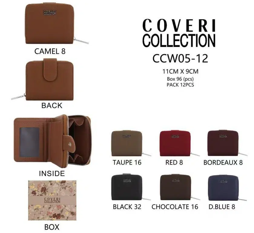 Monedero Sintético y Compacto Coveri Collection Mujer con Mini Solapa y Cremallera
