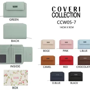 Monedero Sintético Compacto Coveri Collection con Caja, Espacio para Tarjetas y Mini Solapa de Mujer