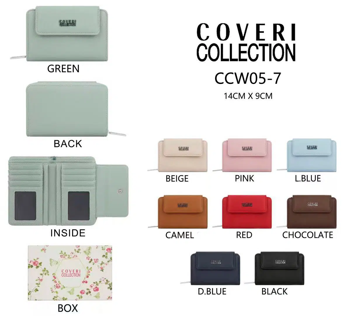 Monedero Sintético Compacto Coveri Collection con Caja, Espacio para Tarjetas y Mini Solapa de Mujer - Imagen 2