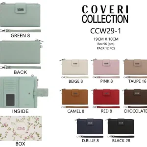 Cartera Sintética Coveri Collection para Mujer con Espacio para Móvil y Asa Extraíble