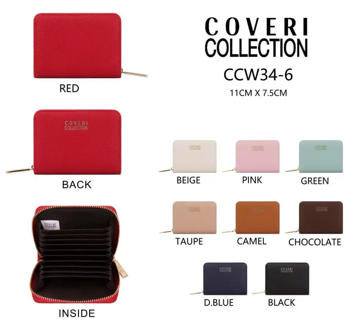Tarjetero Sintético Coveri Collection para Mujer con Cremallera y Tamaño Compacto - Imagen 2