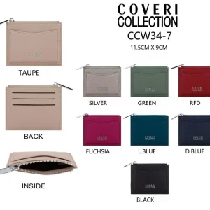 Tarjetero Sintético de Mujer Coveri Collection con Cremallera y Compartimento Frontal