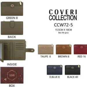 Monedero Sintético Coveri Collection de Mujer con Caja, Cremallera y Espacio para Tarjetas