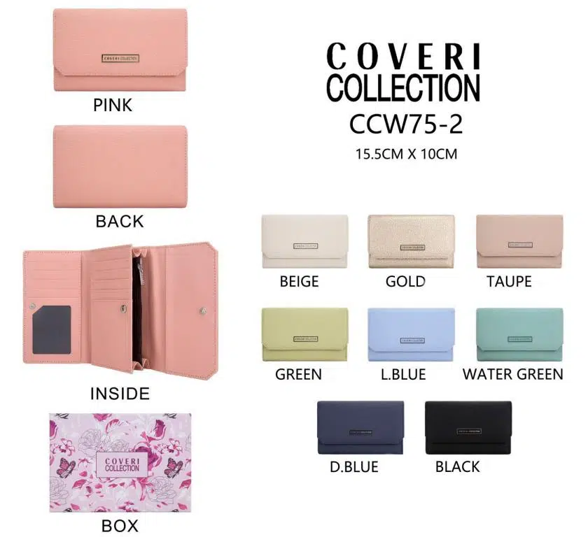 Monedero Sintético Mujer con Compartimentos Interiores y Espacio para Tarjetas Coveri Collection