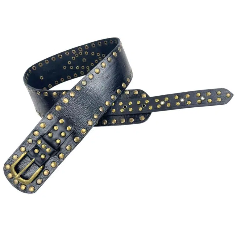 Cinturón Artesanal Exclusivo en Piel con Muchas Tachuelas Decorativas y Gran Calidad para Mujer - Imagen 4
