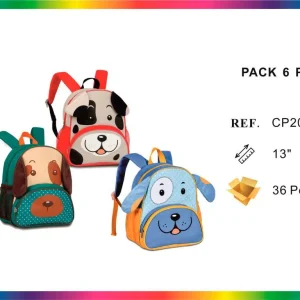 Mochila Escolar con Diseño de Perrito, Detalles 3D y Compartimentos de Rejilla
