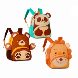 Mochila Escolar con Diseño Infantil Zoo, Alegres Colores y Varios Bolsillos