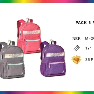Mochila Escolar Juvenil con Diseño Frontal “Good Things Well Done” y Líneas de Colores