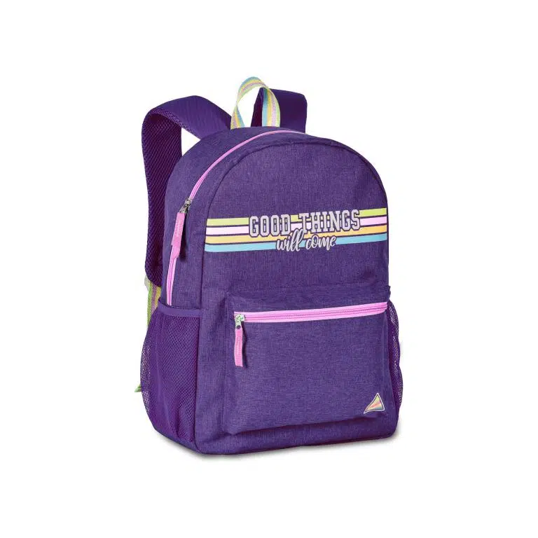 Mochila Escolar Juvenil con Diseño Frontal “Good Things Well Done” y Líneas de Colores - Imagen 3