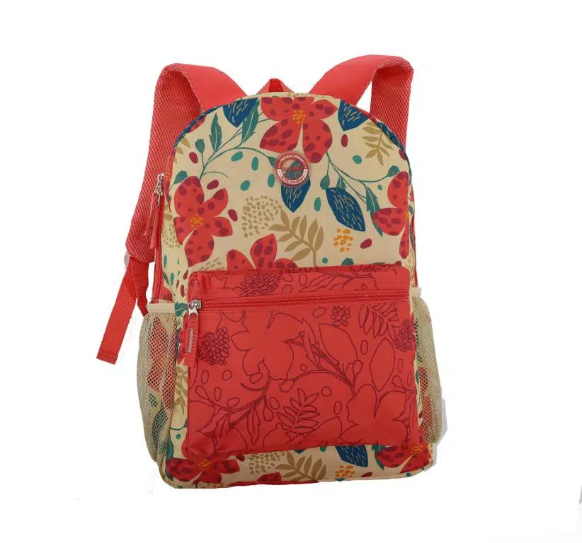 Mochila Escolar Juvenil con Diseño Floral Colorido, Compartimentos Laterales y Bolsillo Frontal - Imagen 5