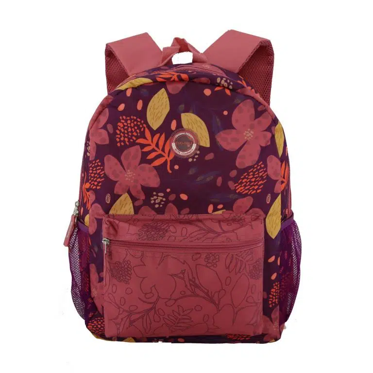 Mochila Escolar Juvenil con Diseño Floral Colorido, Compartimentos Laterales y Bolsillo Frontal - Imagen 4