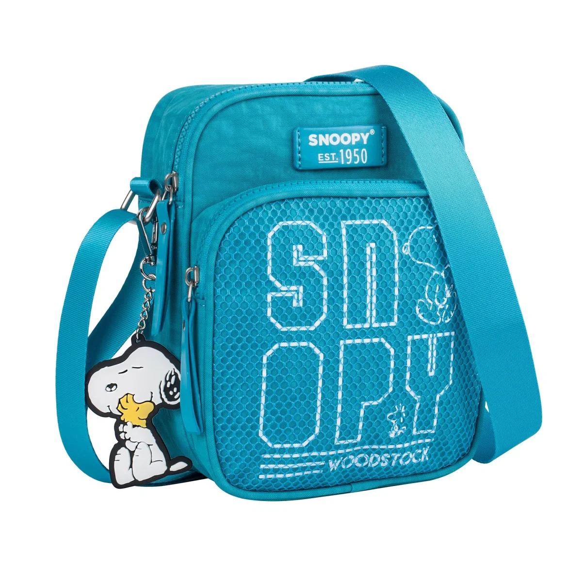 Bolso Bandolera Snoopy en Nylon de Calidad con Llavero de Goma y Detalles Casuales - Imagen 5