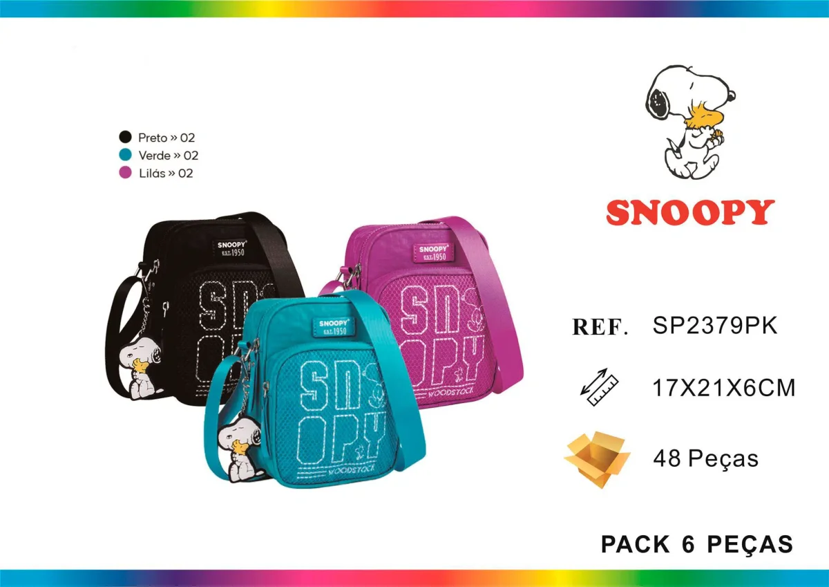Bolso Bandolera Snoopy en Nylon de Calidad con Llavero de Goma y Detalles Casuales - Imagen 3