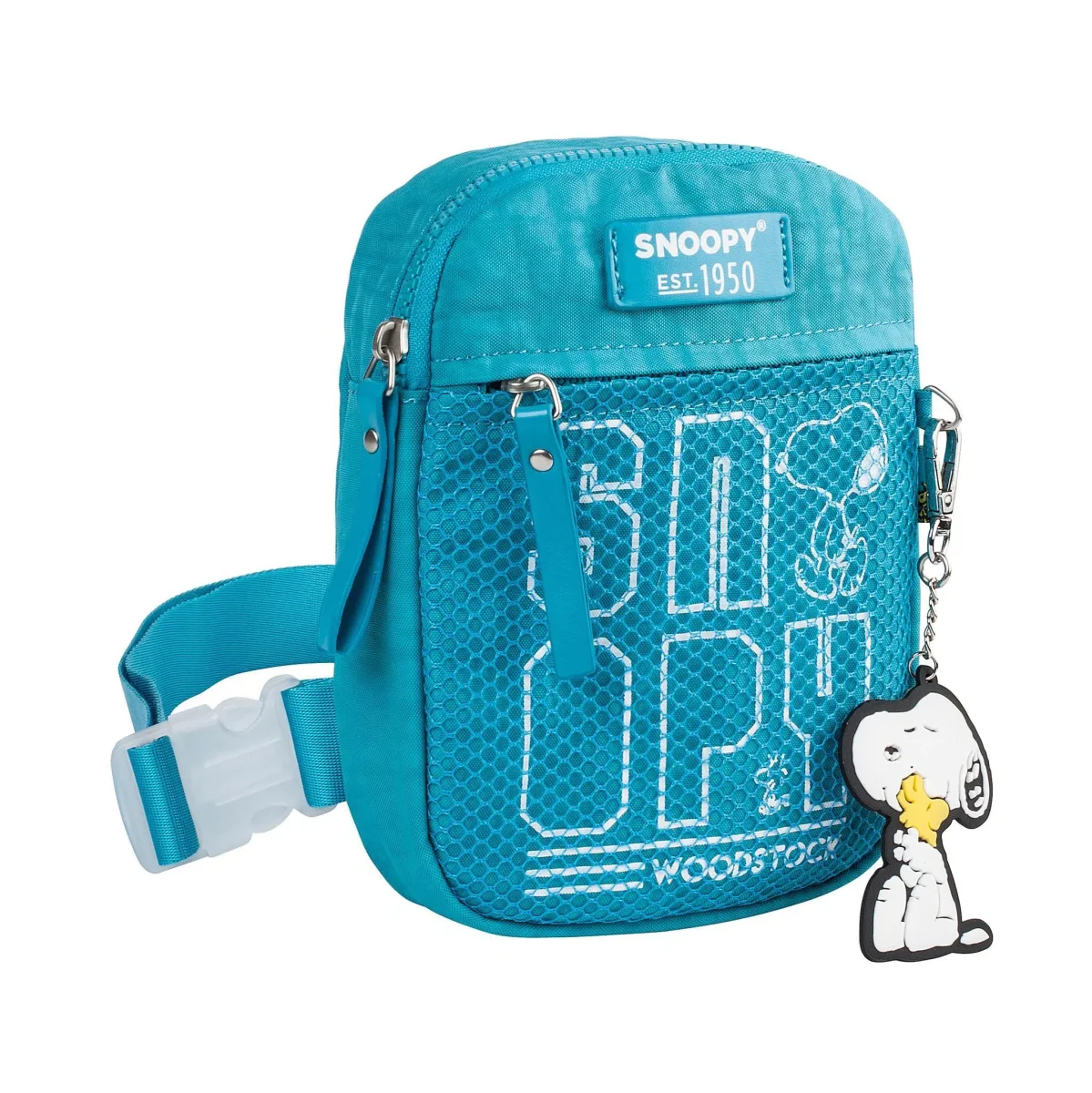 Bolso Bandolera Snoopy en Nylon de Calidad con Llavero de Goma y Bolsillo Frontal - Imagen 5