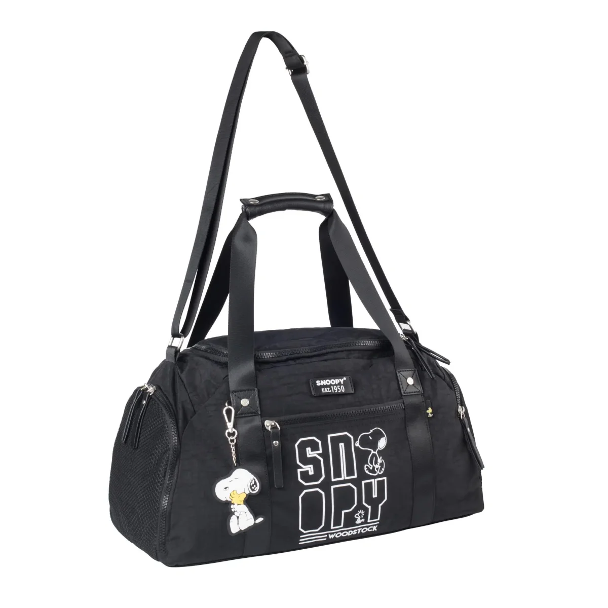 Amplio Bolso de Deporte/Viaje Snoopy en Nylon de Calidad con Varios Bolsillos - Imagen 4