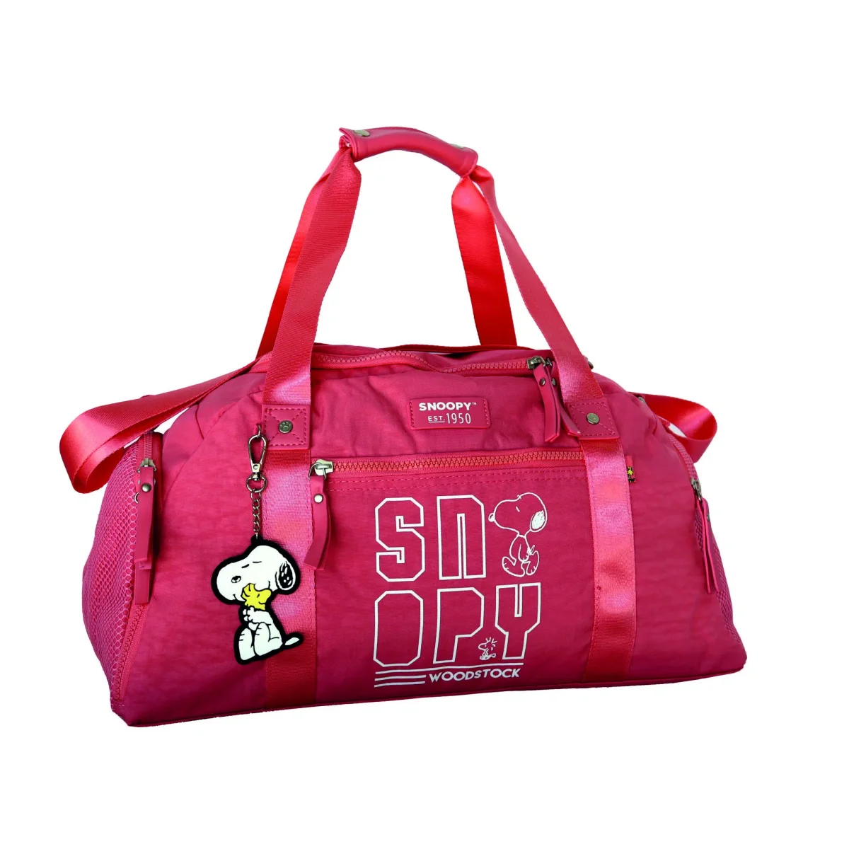 Amplio Bolso de Deporte/Viaje Snoopy en Nylon de Calidad con Varios Bolsillos - Imagen 5