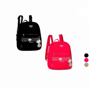 Mochila Snoopy en Nylon de Calidad con Llavero de Goma y Alegre Diseño
