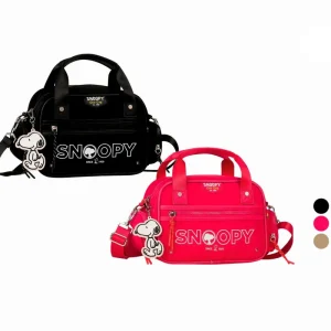 Alegre Bolso Snoopy en Nylon de Calidad con Multicompartimentos y Llavero de Goma