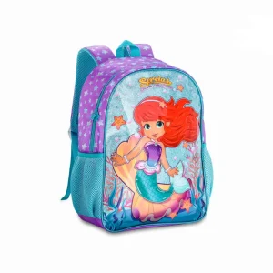 Mochila Escolar Sintética de Gran Calidad con Diseño Sereias y Varios Compartimentos