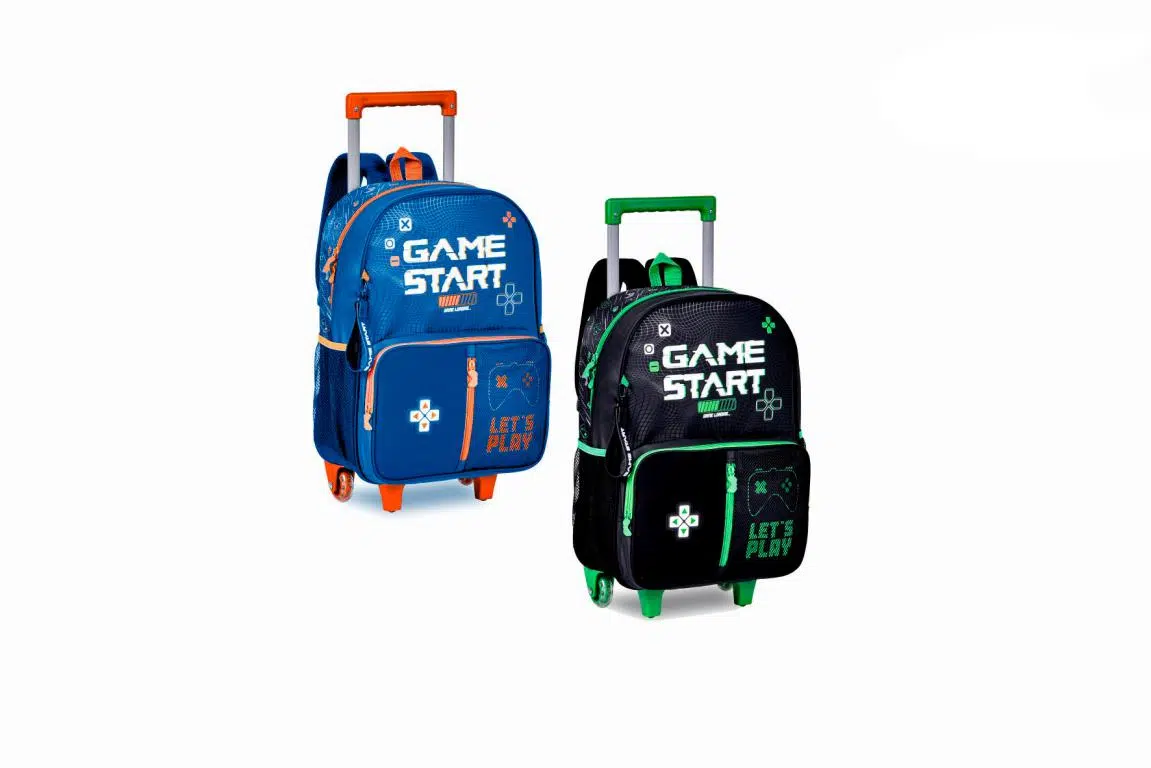 Mochila Escolar Sintética Tricolor de Ruedas con Gran Calidad y Diseño Game Start - Imagen 2