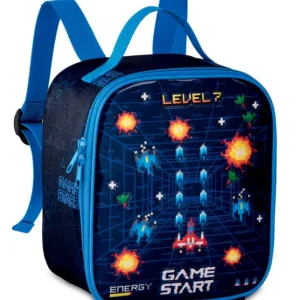 Fiambrera Térmica Sintética con Diseño Videojuego Space Galaxy y Cremallera Enteriza