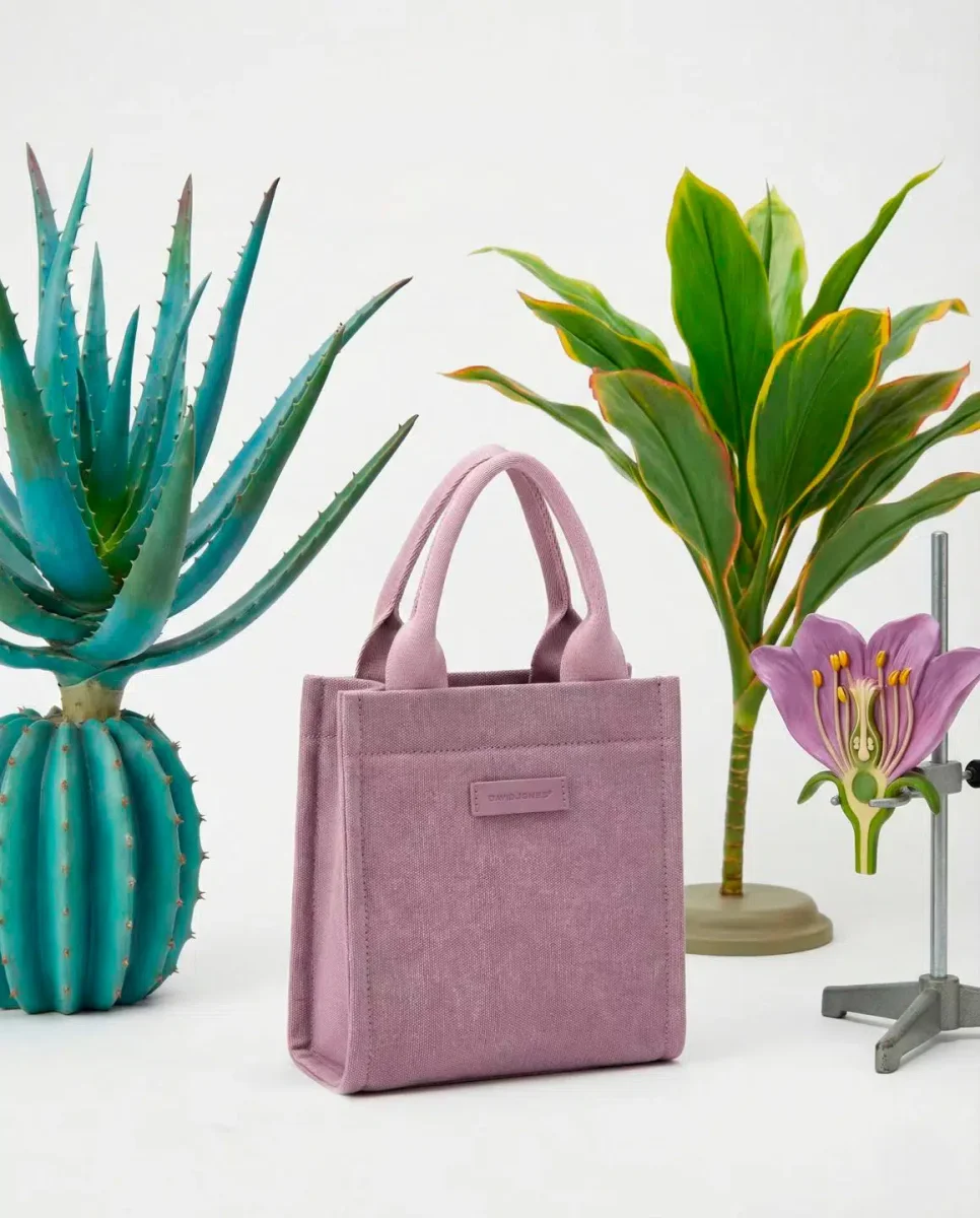 Bolso de Mano Canvas tipo Tote David Jones con Cremallera y Bolsillos Internos para Mujer - Imagen 2