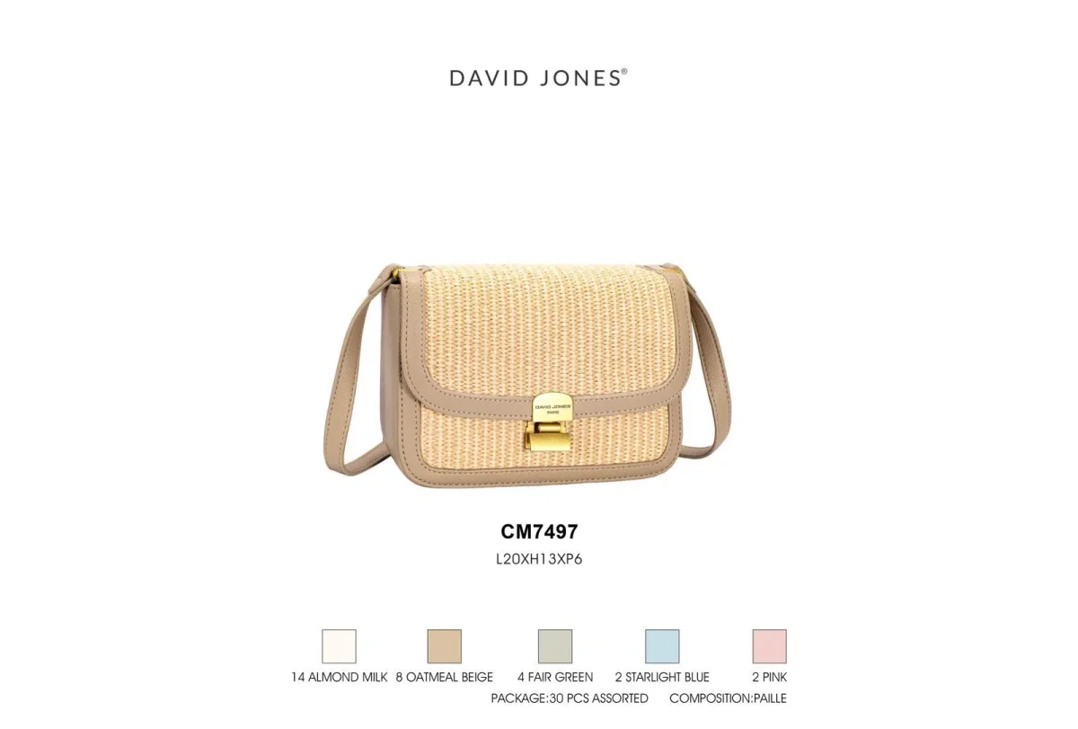 Bolso Bandolera Sintético y Bicolor David Jones con Compartimento Trasero y Solapa de Mujer - Imagen 3