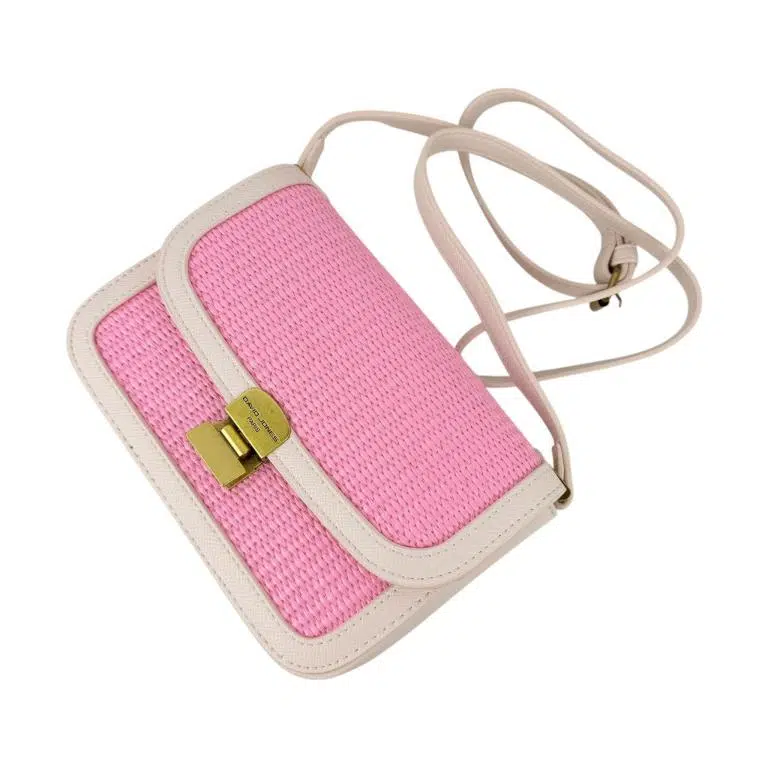 Bolso Bandolera Sintético y Bicolor David Jones con Compartimento Trasero y Solapa de Mujer - Imagen 2