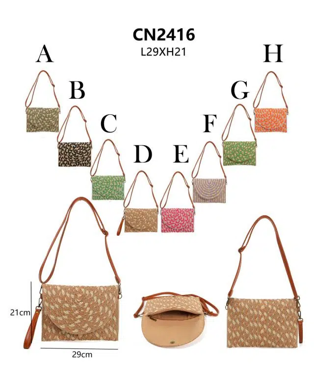 Bolso Bandolera de Papel Tipo Sobre para Mujer con Solapa de Botón, Cierre de Cremallera y Bonito Diseño - Imagen 3