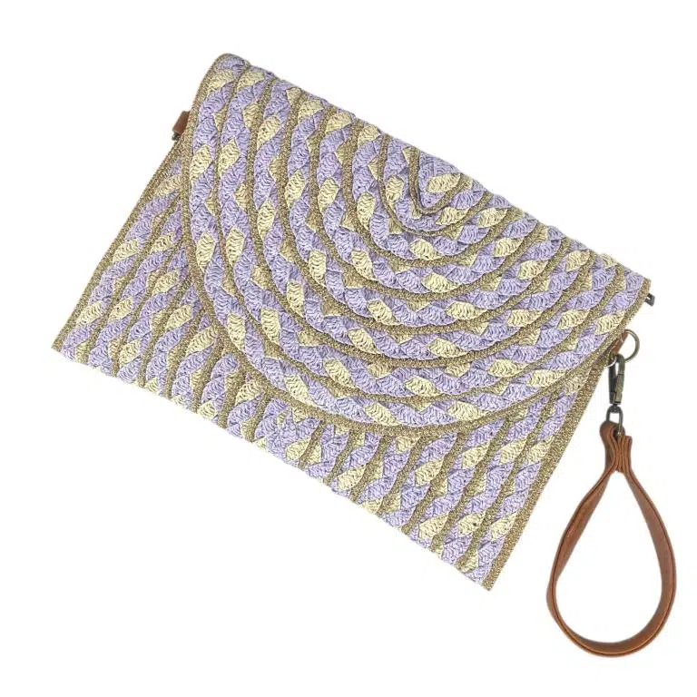 Bolso Bandolera de Papel Tipo Sobre para Mujer con Solapa de Botón, Cierre de Cremallera y Bonito Diseño - Imagen 5