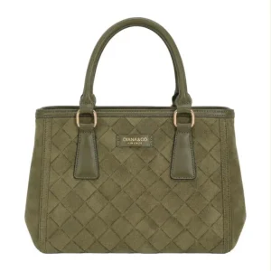 Bolso de Mano Sintético Diana & Co Firenze con Frontal Trenzado y Estilo Serraje Mujer