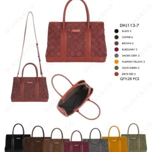 Bolso Sintético Diana & Co Firenze con Frontal Trenzado, Estilo Serraje y Botones Laterales