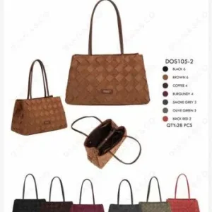 Bolso Sintético Diana & Co Firenze con Frontal Trenzado, Estilo Serraje y Tiras con Botones