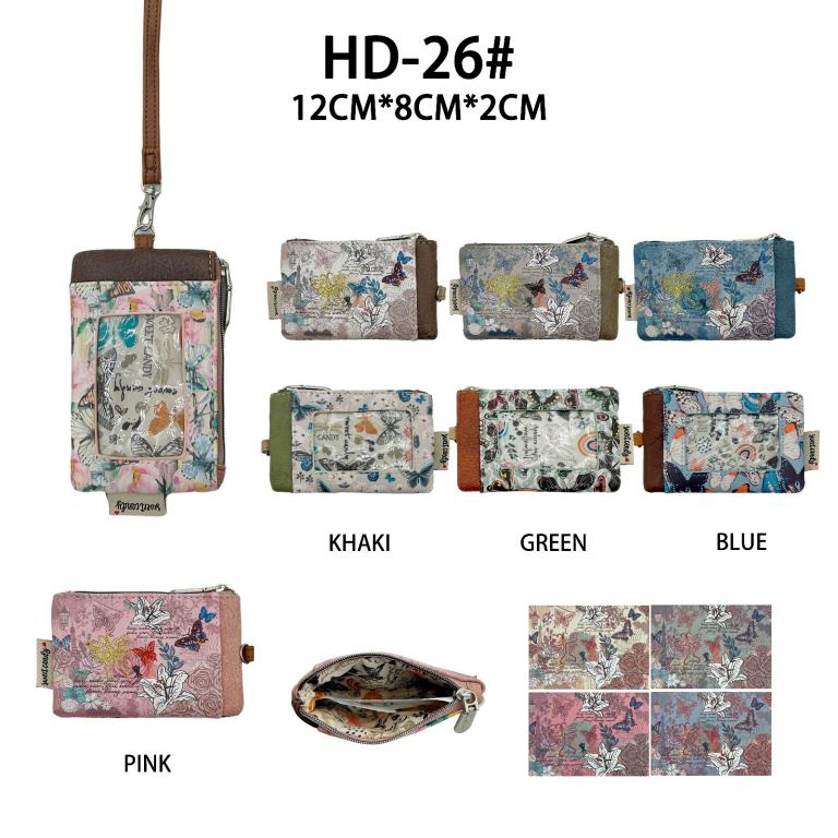 Monedero Compacto de Mujer con Diseño Mariposa Sweet Candy y Asa de Mano