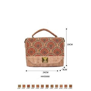 Bolso de Mano Ecológico en Corcho para Mujer con Asa Corta y Solapa