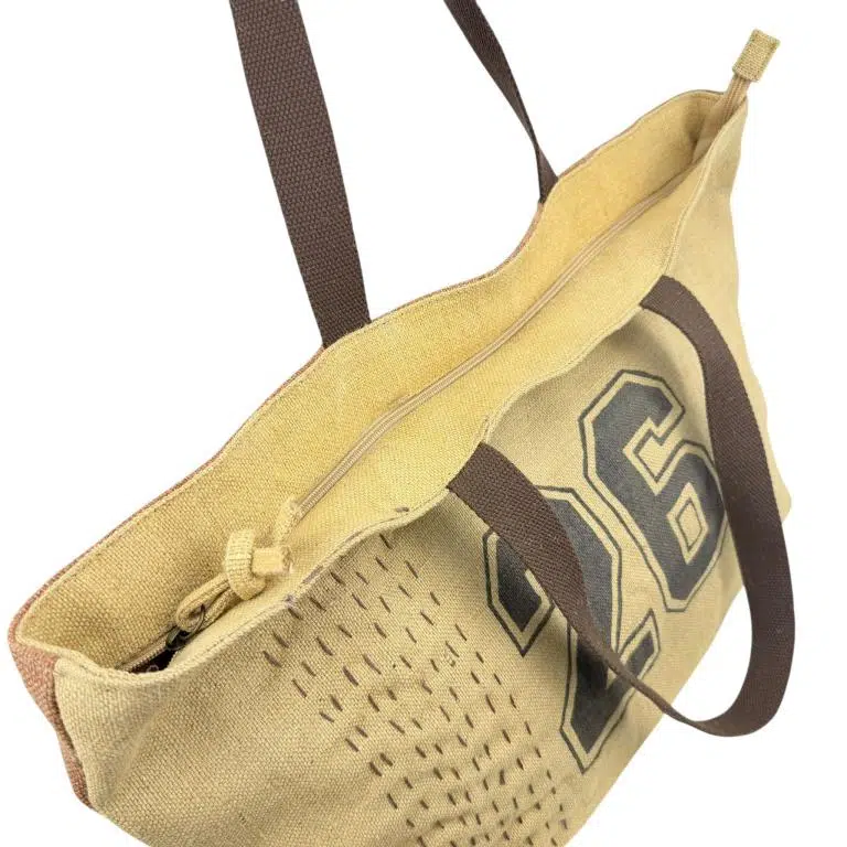 Bolso de Hombro Artesanal tipo Shopper en Yute con Números en el Frontal para Mujer - Imagen 7