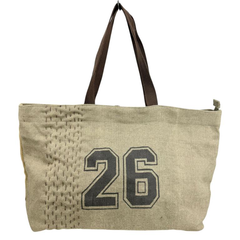 Bolso de Hombro Artesanal tipo Shopper en Yute con Números en el Frontal para Mujer - Imagen 5
