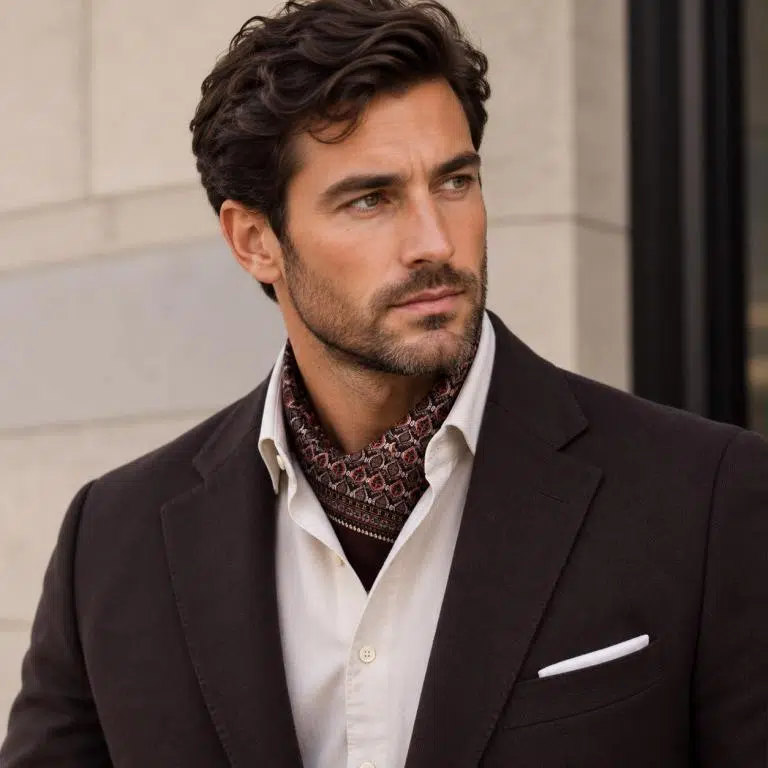 Pañuelo de Seda para Hombre con Bonito Diseño de Hojas y Gran Calidad - Imagen 3