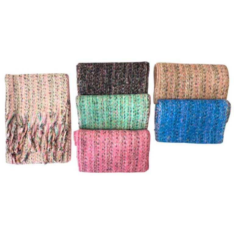 Elegante Bufanda de Lana para Mujer con Flecos Multicolores y Precioso Diseño - Imagen 3