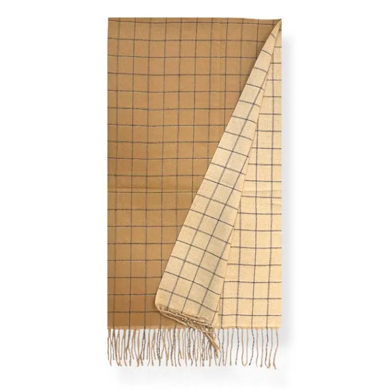 Bufanda Reversible de Lana para Mujer con Flecos Decorativos y Diseño de Rayas - Imagen 5