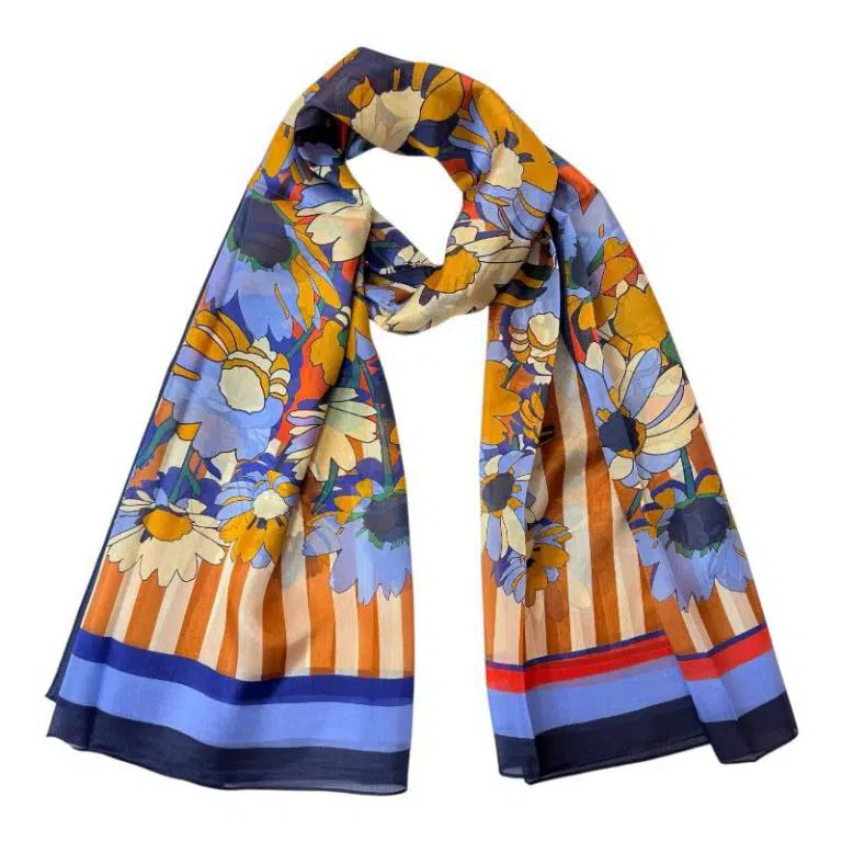 Amplia Bufanda de Mujer en Seda 100% con Bonito Diseño y Gran Calidad - Imagen 2