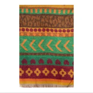 Bufanda de Lana y Algodón para Mujer con Diseño Multicolor, Vivos Colores y Gran Calidad